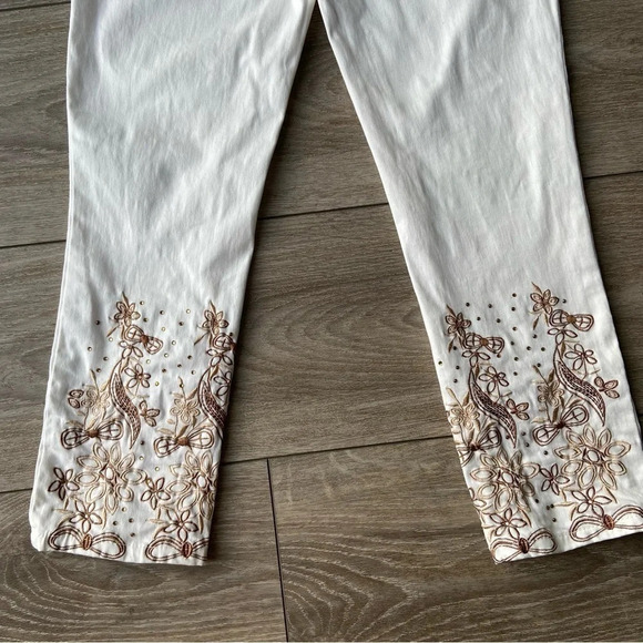 Joseph  Ribkoff Embroidered Leg Jean - Picture 15 of 15